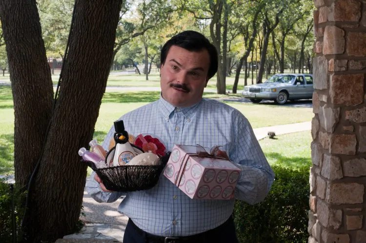 Jack Black in the comedy-drama “Bernie,” a film about a mortician who befriends a wealthy widow and creates the illusion she is alive after killing her. (Deana Newcomb)
