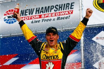 JUST ENOUGH: Clint Bowyer, driver of the #33 Cheerios/Hamburger Helper Chevrolet had just enough fuel to win the NASCAR Sprint Cup Sylvania 300 at New Hampshire Motor Speedway. (Jason Smith/Getty Images for NASCAR) JUST ENOUGH: Clint Bowyer, driver of the #33 Cheerios/Hamburger Helper Chevrolet had just enough fuel to win the NASCAR Sprint Cup Sylvania 300 at New Hampshire Motor Speedway. (Jason Smith/Getty Images for NASCAR)