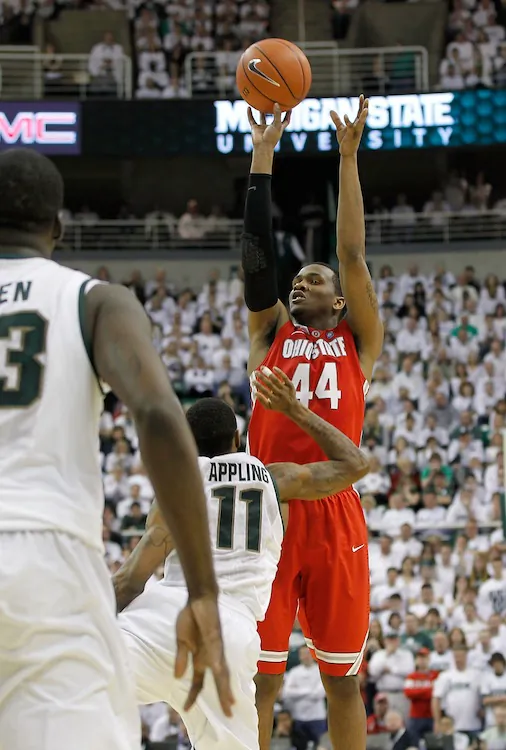 William Buford (44) of Ohio State drilled the game-winning jumper with one second remaining. (Leon Halip/Getty Images)