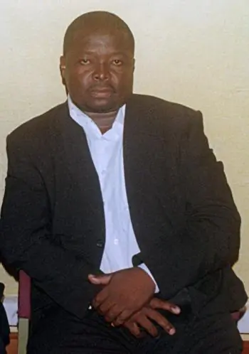 FALLEN JOURNALIST: This undated picture shows late Cameroonian journalist Bibi Ngota sitting. Ngota, died on April 22 in Yaounde in Kondengui prison. Cameroon last week released two other journalists�Serge Sabouang and Robert Mintya�arrested at the same time as Ngota. (STR/Getty Images)