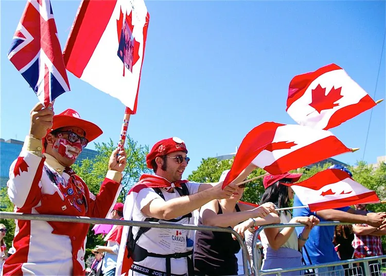 Revelers celebrate Canada Day in Toronto on July 1, 2011. (Allen Zhou/The Epoch Times)