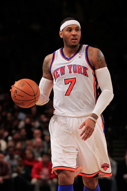 Carmelo Anthony leads the Knicks in scoring. (Chris Trotman/Getty Images)