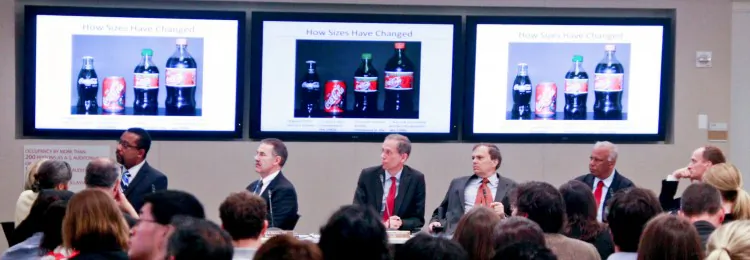 The Board of Health supported the mayor's proposal to ban sugary drinks during a Tuesday meeting, unanimously approving the beginning of a public review period. (Aric Chen/The Epoch Times)