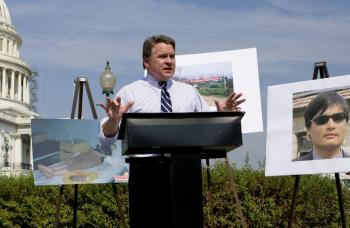 Congressman Chris Smith at the event outside the Capitol Building on Sept. 24. (Lisa Fan/Epoch Times)