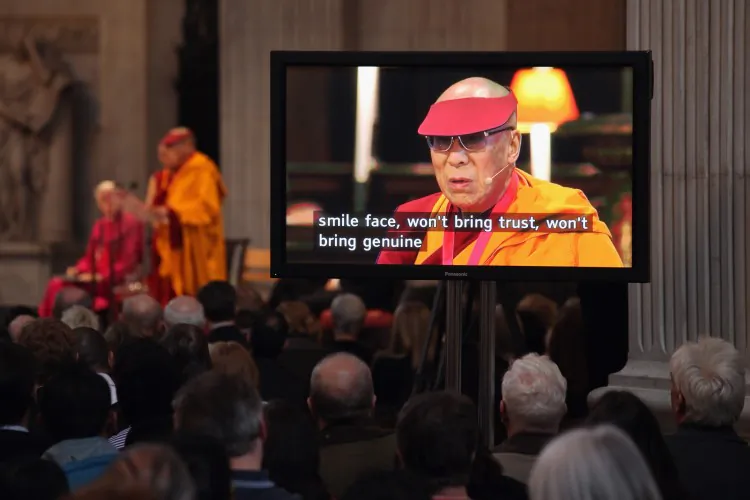 Dalai Lama at St Paul's Cathedral on May 14, 2012 in London. (Photo by Oli Scarff/Getty Images)