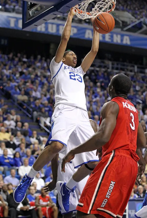 Kentucky freshman Anthony Davis is averaging 12.3 points, 9.1 rebounds, and 4.5 blocks per game through eight contests. (Andy Lyons/Getty Images)