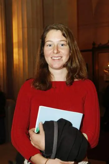 Ms. Dengler enjoys the show in San Francisco. (MaYouzhi/The Epoch Times)