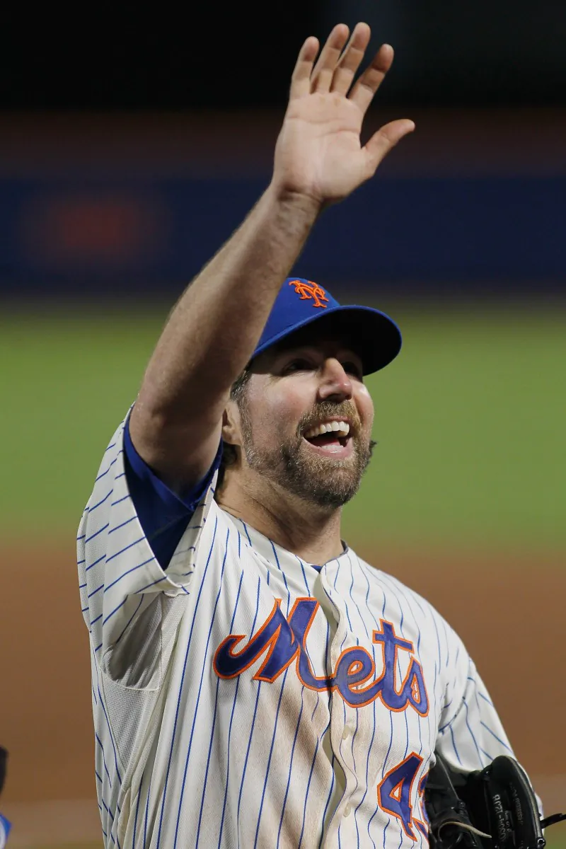 R.A. Dickey has pitched his last game for the Mets. (Mike Stobe/Getty Images)