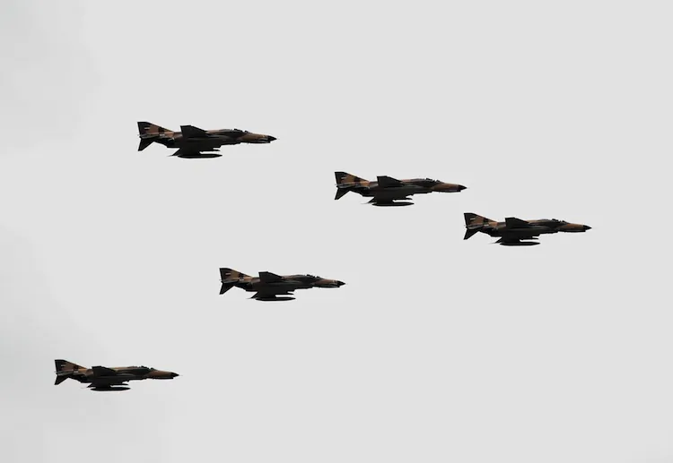 F-4 Phantom fighter jets fly during the Army Day parade in the Iranian capital Tehran on April 18, 2010. (Behrouz Mehri/AFP/Getty Images)
