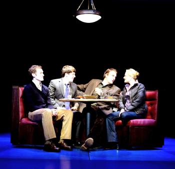 (L-R) Dan Bittner, John Gallagher, Jr., Chris Noth and Kate Blumberg. (Jacqueline Mia Foster) (L-R) Dan Bittner, John Gallagher, Jr., Chris Noth and Kate Blumberg. (Jacqueline Mia Foster)