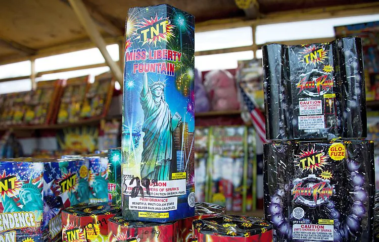 Fireworks arranged for sale on the counter at a stand in Washington on July 3. Cities in Colorado have canceled their Fourth of July fireworks displays due to fire conditions throughout the state. (Jim Watson/AFP/GettyImages)