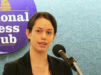 Caylan Ford, D.C. liaison and analyst for the Falun Dafa Information Center, speaking at the National Press Club on Thursday, Dec. 9., during a Human Rights Day event. (Andrea Hayley/Epoch Times Staff) Caylan Ford, D.C. liaison and analyst for the Falun Dafa Information Center, speaking at the National Press Club on Thursday, Dec. 9., during a Human Rights Day event. (Andrea Hayley/Epoch Times Staff)