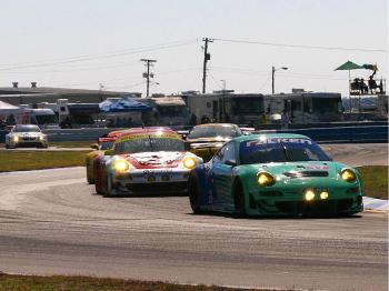 The Falken Tire Porsche and the Corvettes don't have a chance of catching the Flying Lizard Porsche or the BMWs in championship points. (James Fish/Epoch Times Staff) The Falken Tire Porsche and the Corvettes don't have a chance of catching the Flying Lizard Porsche or the BMWs in championship points. (James Fish/Epoch Times Staff)