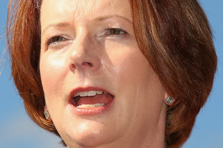Australian Prime Minister Julia Gillard speaks at a press conference on April 4, in Sydney, Australia. (Cameron Spencer/Getty Images)