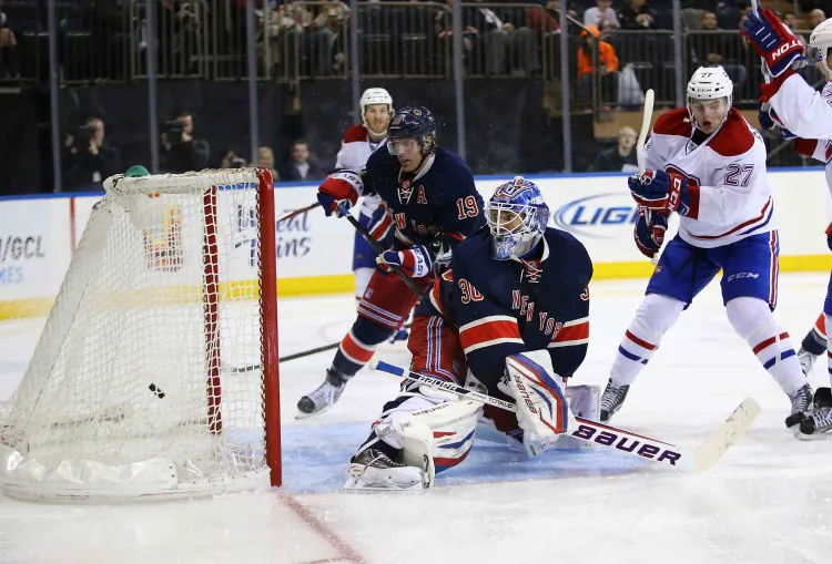After 16 games played, the Montreal Canadiens sit in first place in the NHL’s Eastern Conference. The Habs beat last year’s Eastern Conference first place team the New York Rangers 3–1 in New York on Tues., Feb. 19 at Madison Square Garden with 19-year-old rookie Alex Galchenyuk scoring the winning goal. (Al Bello/Getty Images)
