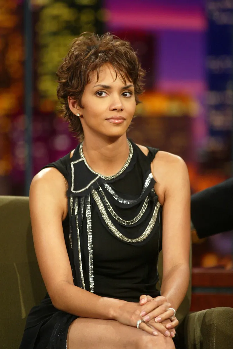 Actress Halle Berry appears on "The Tonight Show with Jay Leno" at the NBC Studios on Nov. 13, 2003, in Burbank, California. (Kevin Winter/Getty Images)