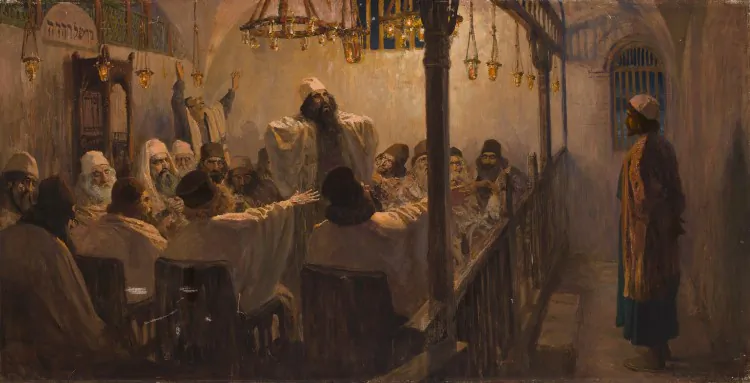 “He Is Guilty of Death,” oil on canvas, dated 1906, estimated between $950,000 and $1,300,000. (Courtesy of Bonhams)