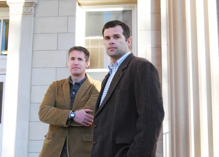 (L-R) Dr. Andy Hochstetler and Dr. David Peters of Iowa State University. Researchers at Iowa State University studied the ability of paroled offenders to stay out of prison. (Nick Van Berkum/Department of Sociology at Iowa State University)