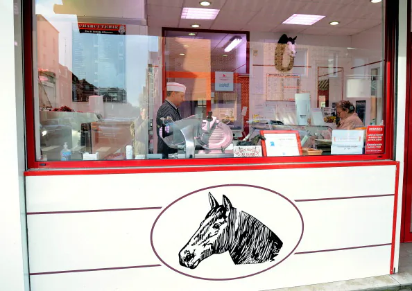 A horsemeat butcher in northern France. The Humane Society is concerned about American horses being sold for overseas slaughter as well as the health risks of people eating American horses. (Philippe Huguen/AFP/Getty Images)