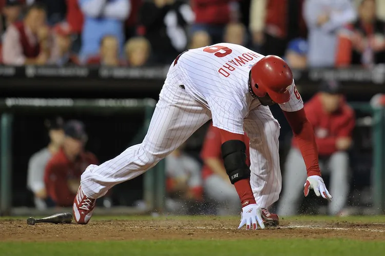 Howard, who hit 33 home runs last year, was injured in the team's final postseason at bat. (Drew Hallowell/Getty Images)
