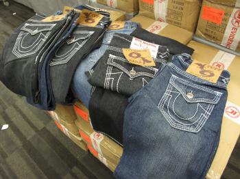 Some of the seized jeans. (The Epoch Times)