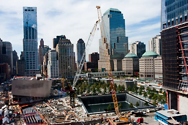 World Trade Center site construction as of August, 2011. Its rising price tag is hard for Port Authority to cover, considering its many transportation projects and limited funding. (Tara MacIsaac/The Epoch Times)