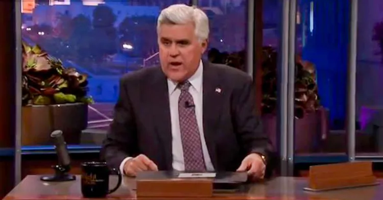 A screen shot of host Jay Leno on the "Tonight Show" on March 19, 2013. During his monologue at the beginning of the show, he made a joke at the expense of NBC executives.