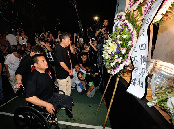 Fang Zheng, Tiananmen Square survivor, attends the memorial in person for the first time.
