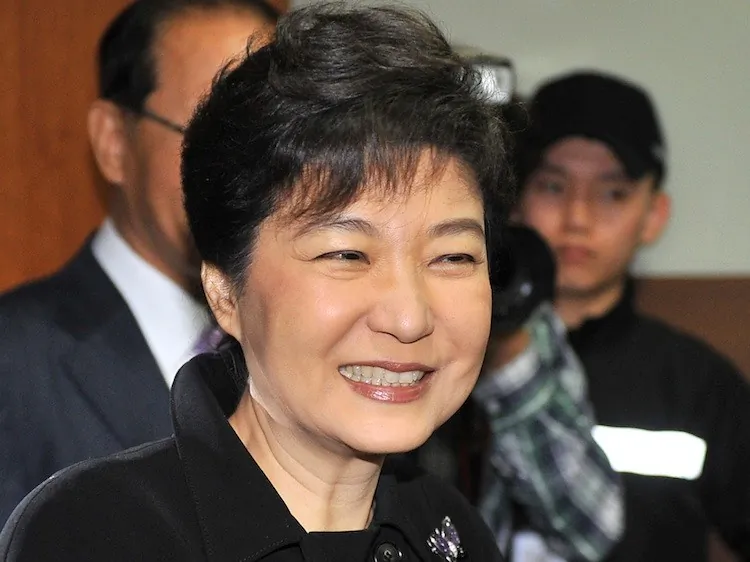Park Geun-Hye, interim leader and likely presidential candidate of the ruling conservative Saenuri Party, smiles after her speech in Seoul on April 12, as her party won a majority in National Assembly elections. (Jung Yeon-Je/AFP/Getty Images)