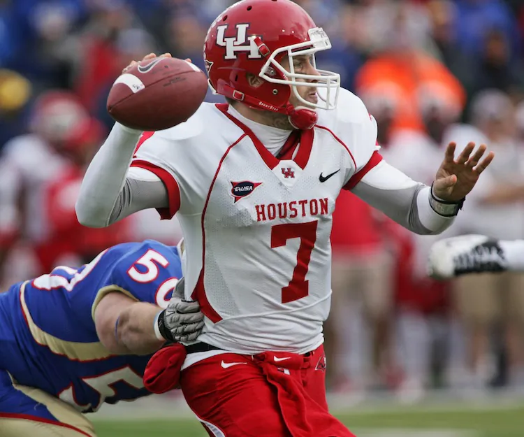 Case Keenum will take on Penn State in the Texas City Bowl (Bretty Deering/Getty Images)