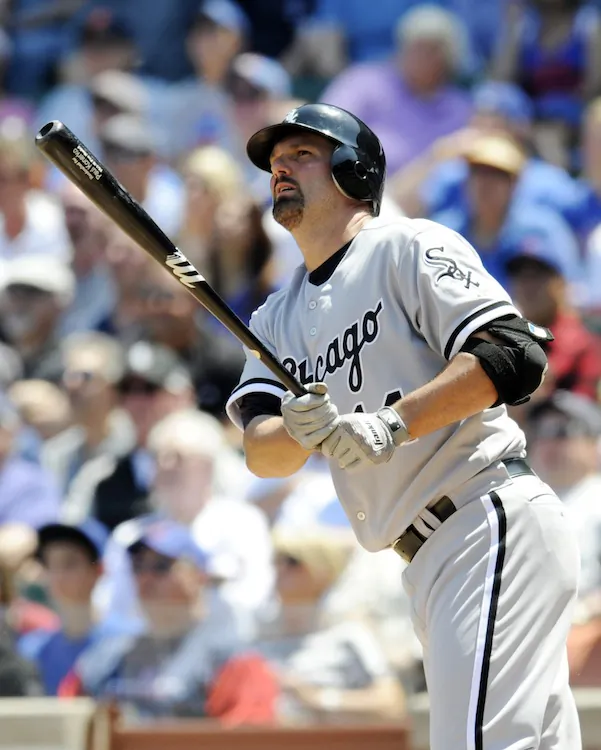 Chicago's 36-year-old first baseman Paul Konerko leads the American League with a .381 batting average. (David Banks/Getty Images)