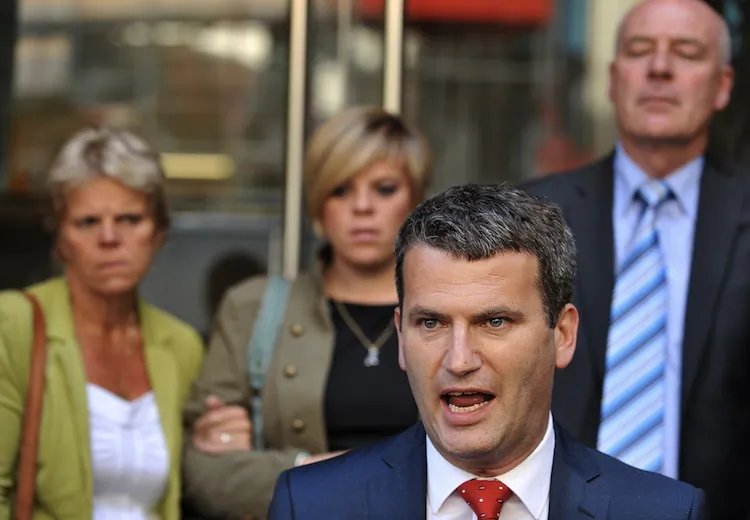 Lawyer Mark Lewis speaks on behalf of the Dowler family after they met with News Corporation Chief Rupert Murdoch in London, on July 15, 2011. (Ben Stansall/AFP/Getty Images)