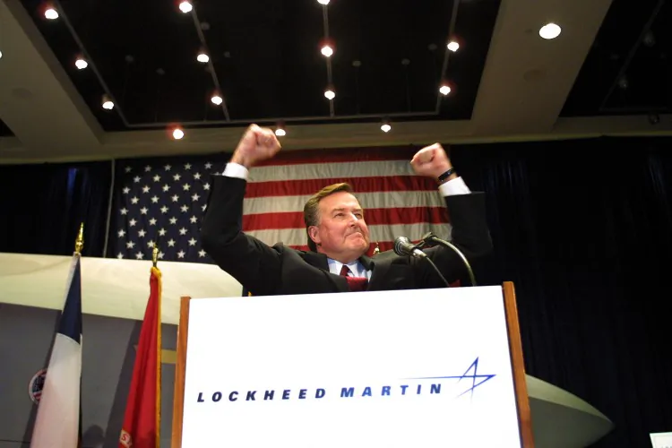 President of Lockheed Martin Aeronautics Company, Dain Hancock after the company won their first contract to build the Joint Strike Fighter in 2001. (Ronald Martinez/Getty Images)