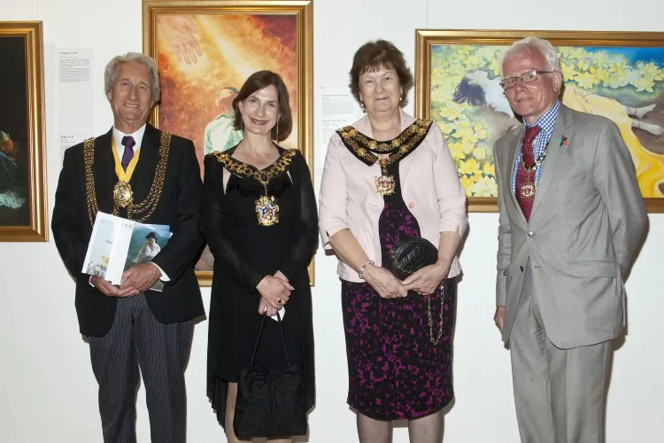 From Left to Right: Councillor Clive Bennett, the Mayor of the London Borough of Lambeth; Councillor Belinda Donovan, the Mayor of the London Borough of Hammersmith & Fulham; Councillor Rita Palmer, the Mayor of the London Borough of Richmond upon Thames; Mr. Adrian Palmer, the Mayor's Consort. (Simon Gross/Epoch Times)