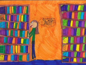 Winning drawing submission by 9-year-old Melissa McNeil to the Why My Library Matters to Me contest. (Courtesy TPLWU Local 4948) Winning drawing submission by 9-year-old Melissa McNeil to the Why My Library Matters to Me contest. (Courtesy TPLWU Local 4948)