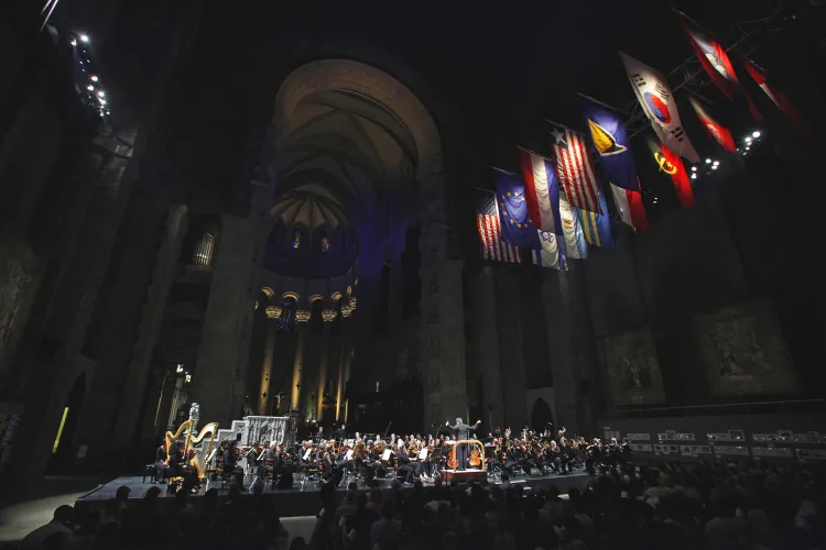 The New York Philharmonic performs a free concert at The Cathedral Church of Saint John the Divine on Memorial Day, May 28. (Michael DiVito)