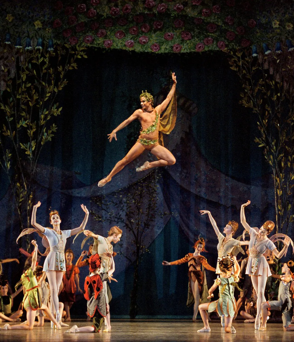 A scene from NYC Ballet’s “A Midsummer Night’s Dream,” playing now through Sunday June 10 at Lincoln Center’s David H. Koch Theater. (Paul Kolnik)