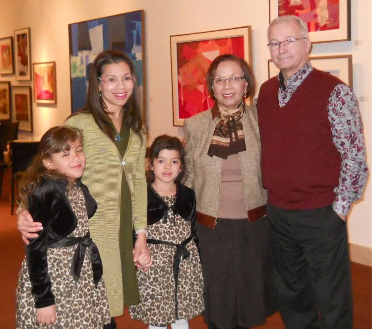 (R-L) Senior Pastor John Aberhardt, his wife, Pastor Evadnie Aberhardt, their daughter, Pastor Andrea Aberhardt, and her two daughters Naomi and Johanna at Shen Yun in Toronto on Jan. 19, 2013. (Matthew Little/The Epoch Times)