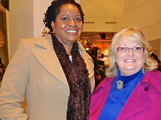 (L to R) Ms. Moren Adenubi and Ms. Barbara McDaniel at the Tennessee Performing Arts Center. (Mary Silver/The Epoch Times)