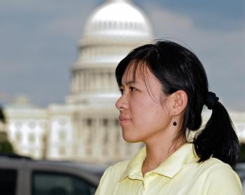 Pang moved to Washington after completing an MBA at the University of Missouri in order to rescue her mom, who is imprisoned in China for practicing Falun Gong. (Jim Gregosian/The Epoch Times) Pang moved to Washington after completing an MBA at the University of Missouri in order to rescue her mom, who is imprisoned in China for practicing Falun Gong. (Jim Gregosian/The Epoch Times)