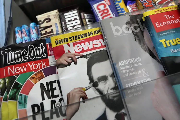 Newsweek Magazine sits for sale at a news stand in New York City. Tina Brown, editor-in-chief of The Newsweek Daily Beast Co, announced on Oct. 18, 2012, that the 80-year-old news magazine will publish its final print edition on December 31 and shift to an all-digital format in early 2013. Staff layoffs are expected. (John Moore/Getty Images)