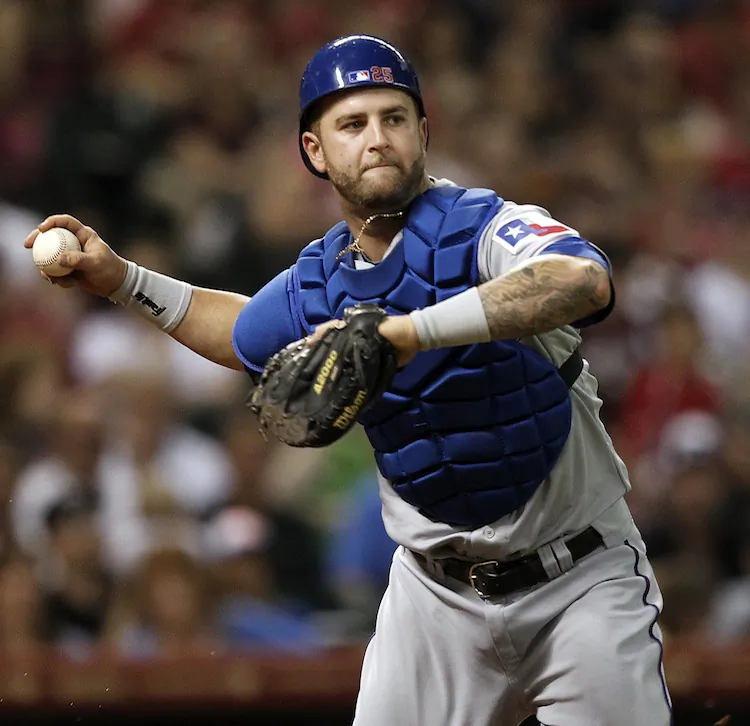 Mike Napoli has averaged 24 home runs a season each of the past five years for Texas and Los Angeles. (Bob Levey/Getty Images)