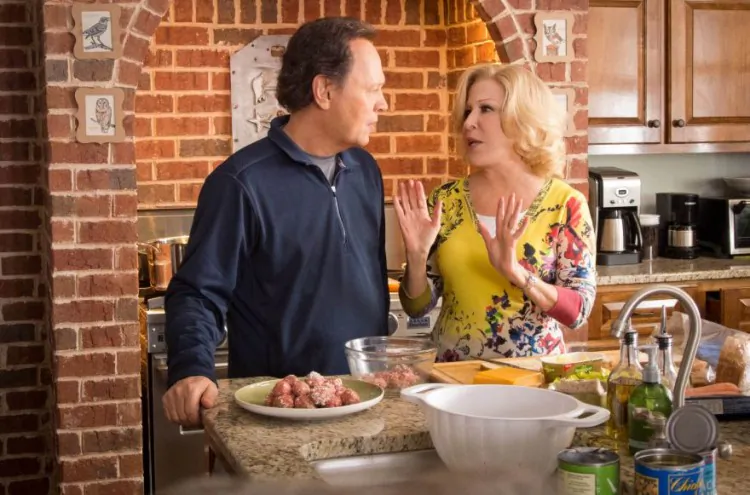 Old school meets new school when Billy Crystal and Bette Midler as Artie and Diane Decker take care of grandkids played by (from left) Joshua Rush, Bailee Madison, and Kyle Harrison Breitkopf in the comedy “Parental Guidance.” (Kerry Hayes/ Twentieth Century Fox Film Corporation)