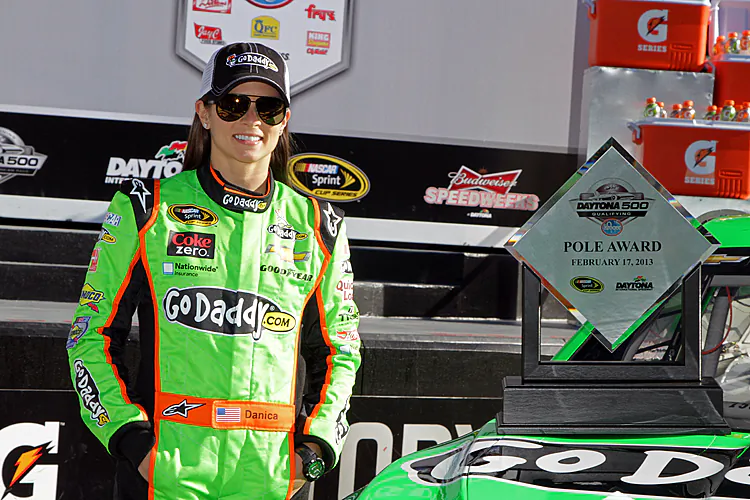 Danica Patrick drives of the #10 GoDaddy.com Chevrolet during qualifying for the NASCAR Sprint Cup Daytona 500 n February 17. (Todd Warshaw/Getty Images)