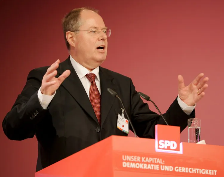 Former German Finance Minister Peer Steinbrück gives a speech on Dec. 6, 2011 in Berlin during the annual federal congress of the German Social Democratic Party. (Sebastian Kahnert/AFP/Getty Images)