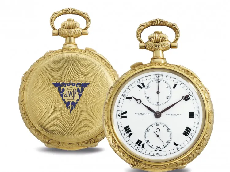 The guilloche, as can be seen on this J.W. Packard Vacheron Constantin pocket watch, consists of an intricate and decorative pattern engraved into the metal. (Courtesy of Vacheron)
