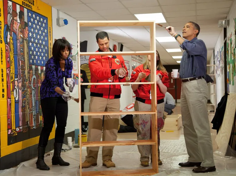 Vice President Joe Biden at the D.C. Armory on National Day of Service Jan. 19, 2013. The Bidens were there with their family to help fill some of the 100,000 care packages to go to deployed servicemen and servicewomen and veterans. (Shar Adams/The Epoch Times)