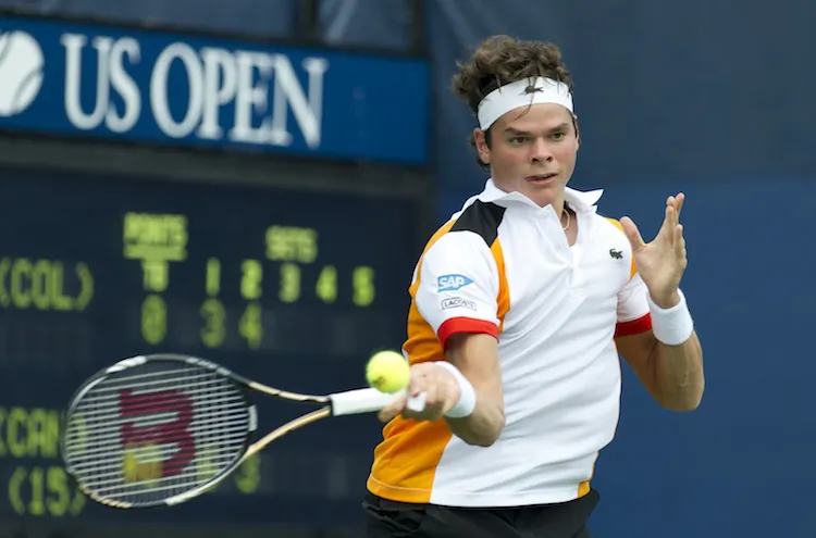Milos Raonic needed five sets to get past Colombia’s Santiago Giraldo at the U.S. Open on Tuesday. (Don Emmert/AFP/GettyImages)