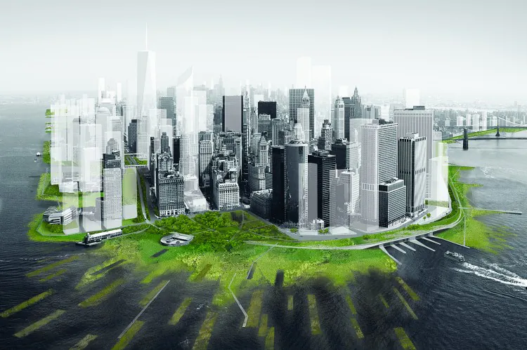 Susannah Drake, principal of Dlandstudio pllc, talks about New York City's infrastructure and ideas on how to prevent flooding in the future, on Nov. 12. (Benjamin Chasteen/The Epoch Times)