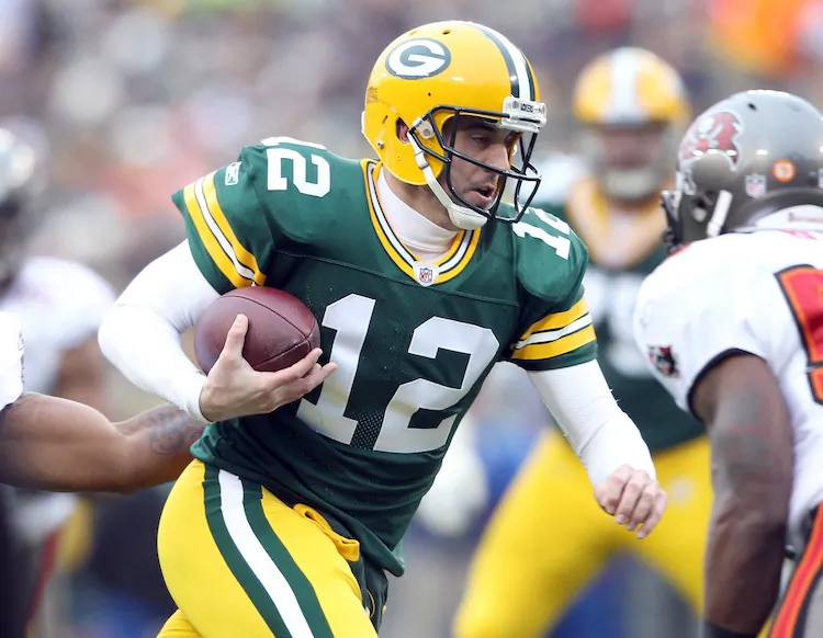 Aaron Rodgers has led the Pack to 16 straight wins dating back to last season. (Elsa/Getty Images)